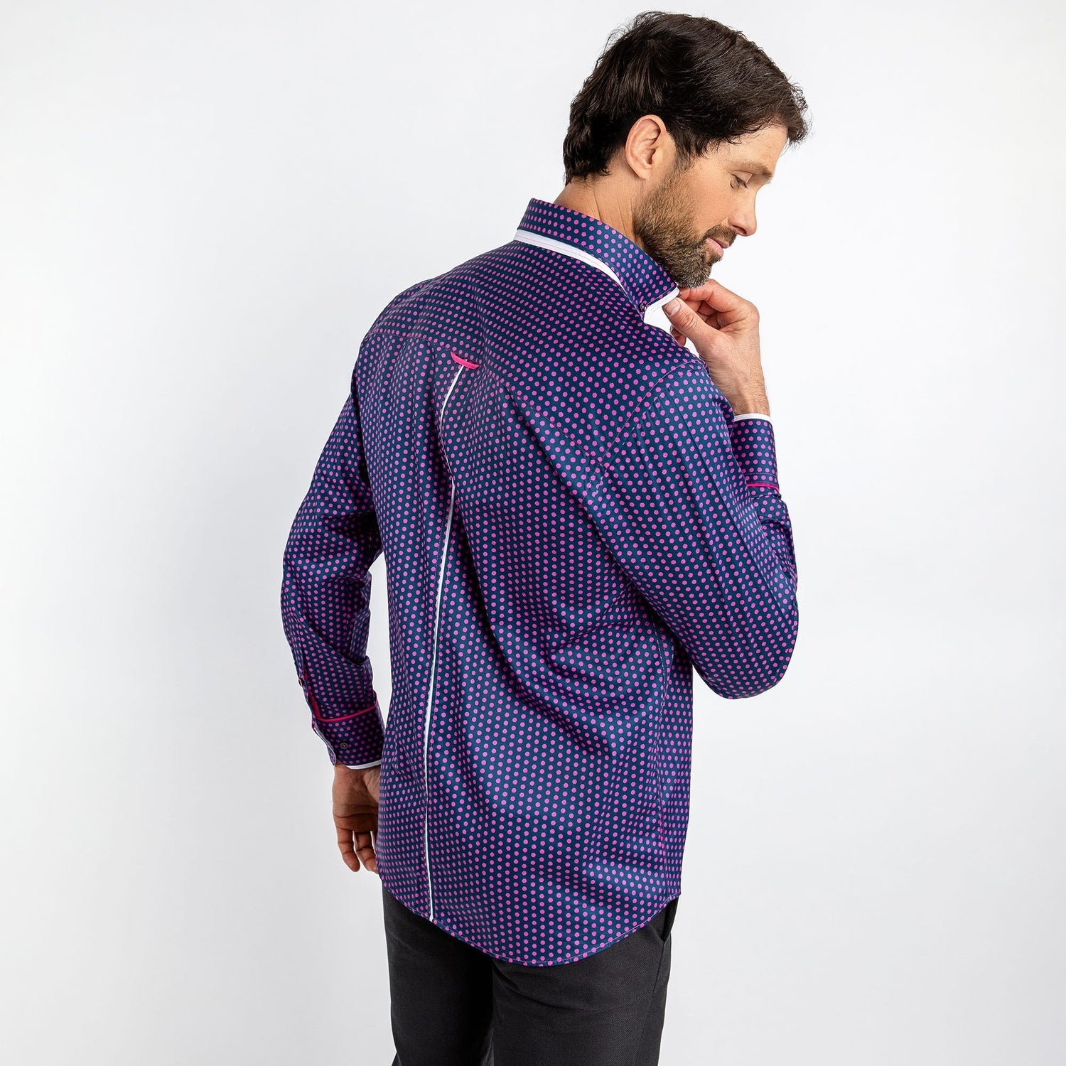 DOUBLE COLLAR CLASSIC SHIRT - Premium Men's Patterned Shirt by Claudio Lugli | Bold Design, Tailored Fit, Best Printed Shirts