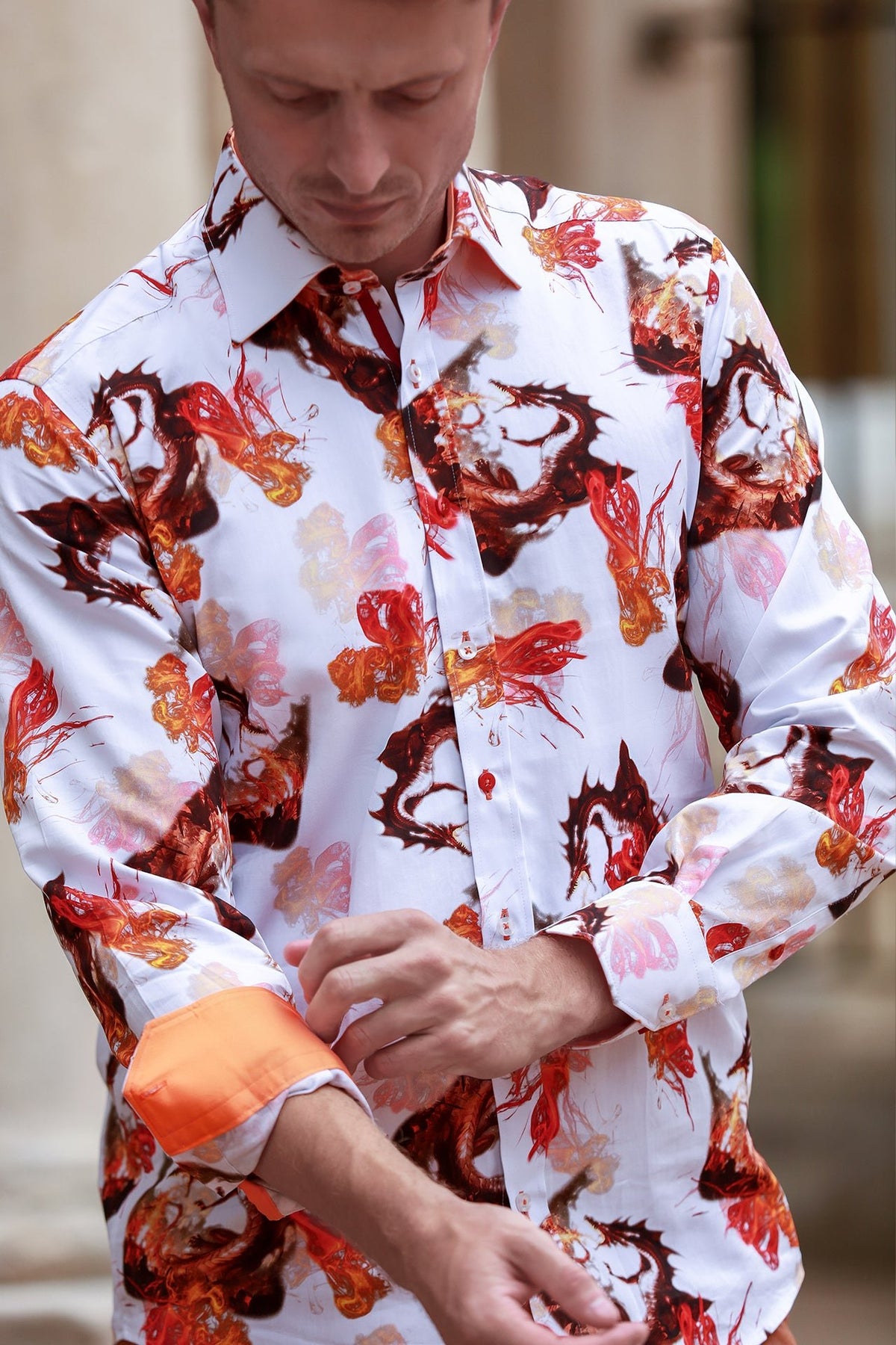 Dragon Fire Print Shirt - Claudio Lugli Shirts