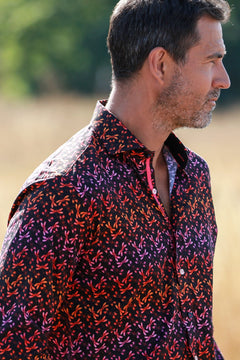 DRAGONFLIES TENCEL PRINT SHIRT - Claudio Lugli Shirts