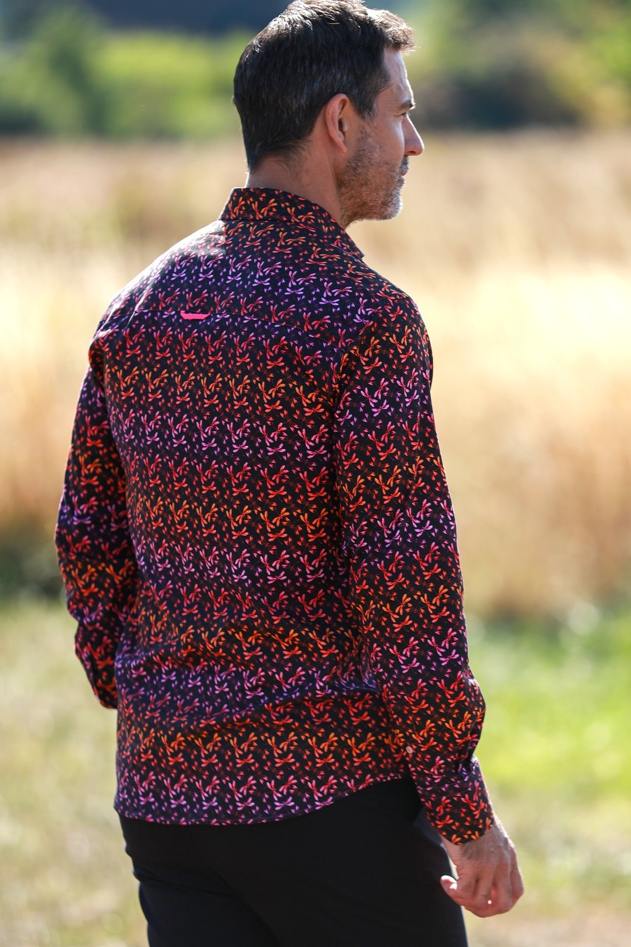 DRAGONFLIES TENCEL PRINT SHIRT - Claudio Lugli Shirts