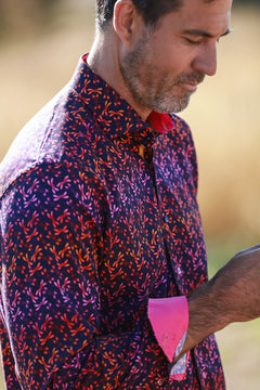 DRAGONFLIES TENCEL PRINT SHIRT - Claudio Lugli Shirts