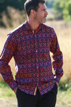 DRAGONFLIES TENCEL PRINT SHIRT - Claudio Lugli Shirts