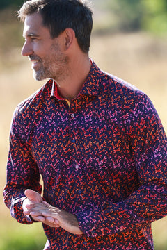 DRAGONFLIES TENCEL PRINT SHIRT - Claudio Lugli Shirts