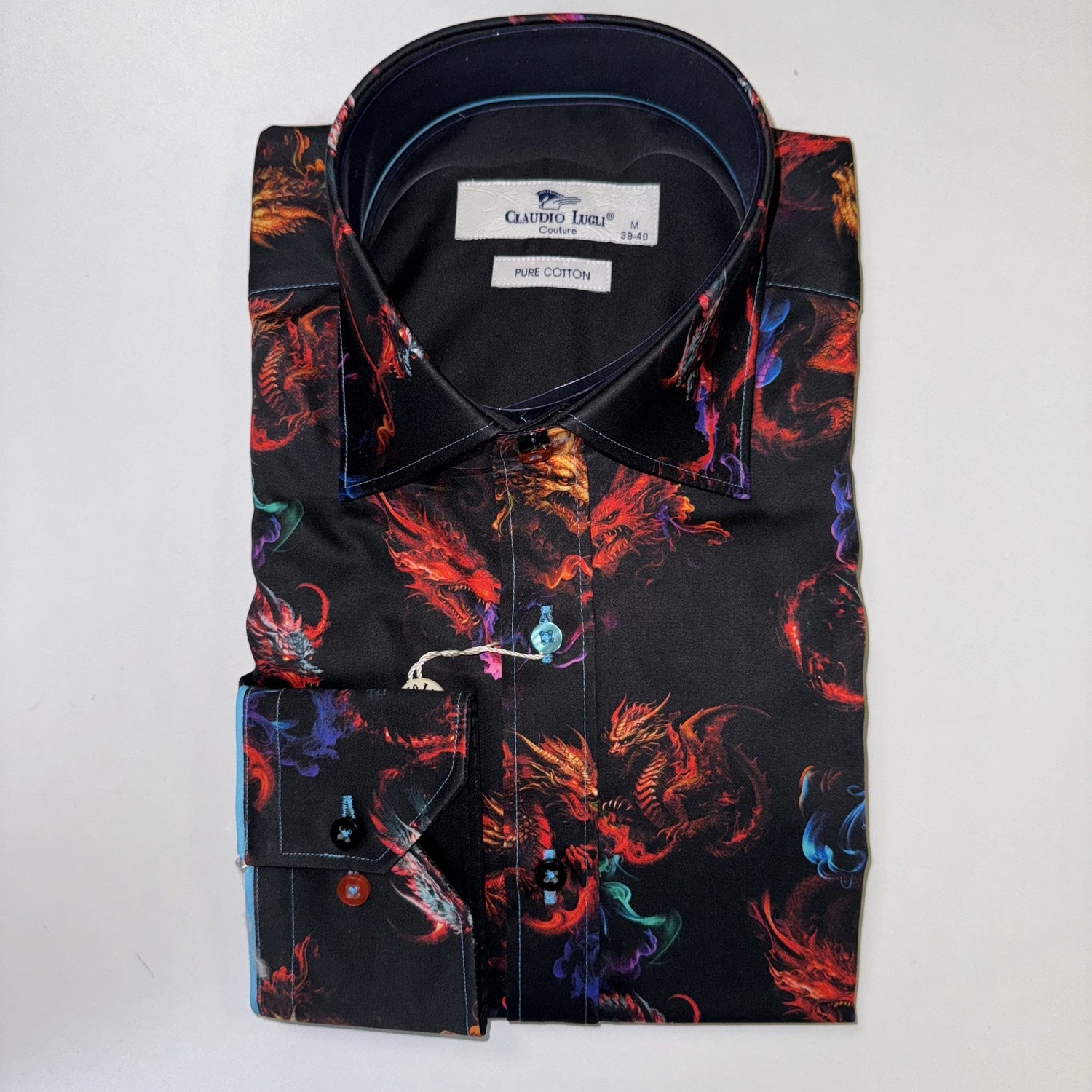 DRAGONS PRINT SHIRT - Premium Men's Patterned Shirt by Claudio Lugli | Bold Design, Tailored Fit, Best Printed Shirts