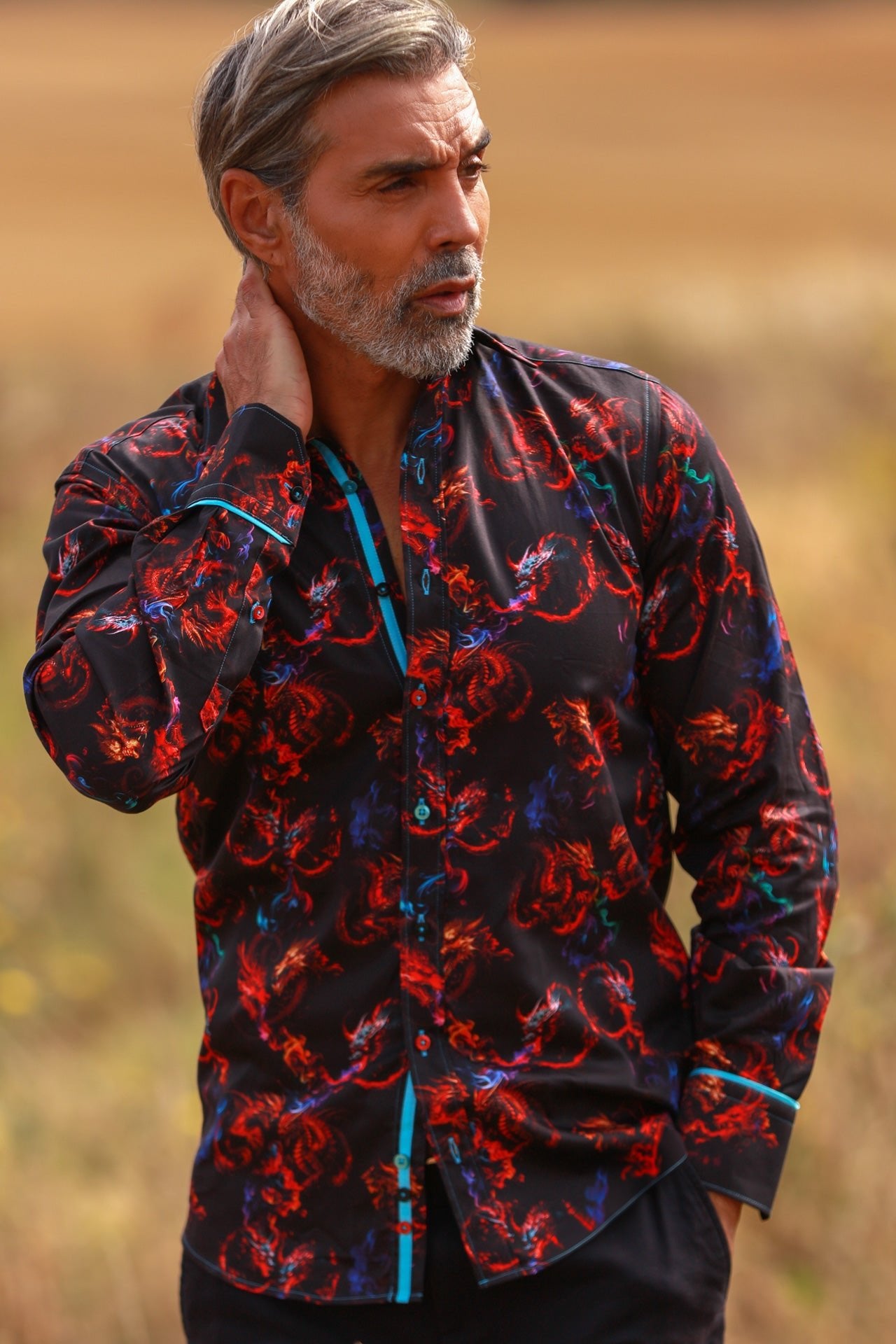 DRAGONS PRINT SHIRT - Premium Men's Patterned Shirt by Claudio Lugli | Bold Design, Tailored Fit, Best Printed Shirts