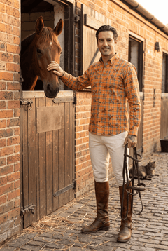 Dressage Horses Check Print Shirt - Claudio Lugli Shirts