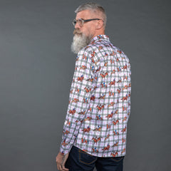 DRESSAGE HORSES CHECK  PRINT SHIRT - Premium Men's Patterned Shirt by Claudio Lugli | Bold Design, Tailored Fit, Best Printed Shirts