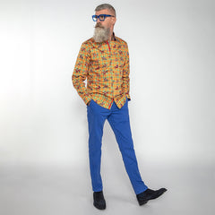 DRESSAGE HORSES CHECK  PRINT SHIRT - Premium Men's Patterned Shirt by Claudio Lugli | Bold Design, Tailored Fit, Best Printed Shirts