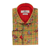DRESSAGE HORSES CHECK  PRINT SHIRT - Premium Men's Patterned Shirt by Claudio Lugli | Bold Design, Tailored Fit, Best Printed Shirts