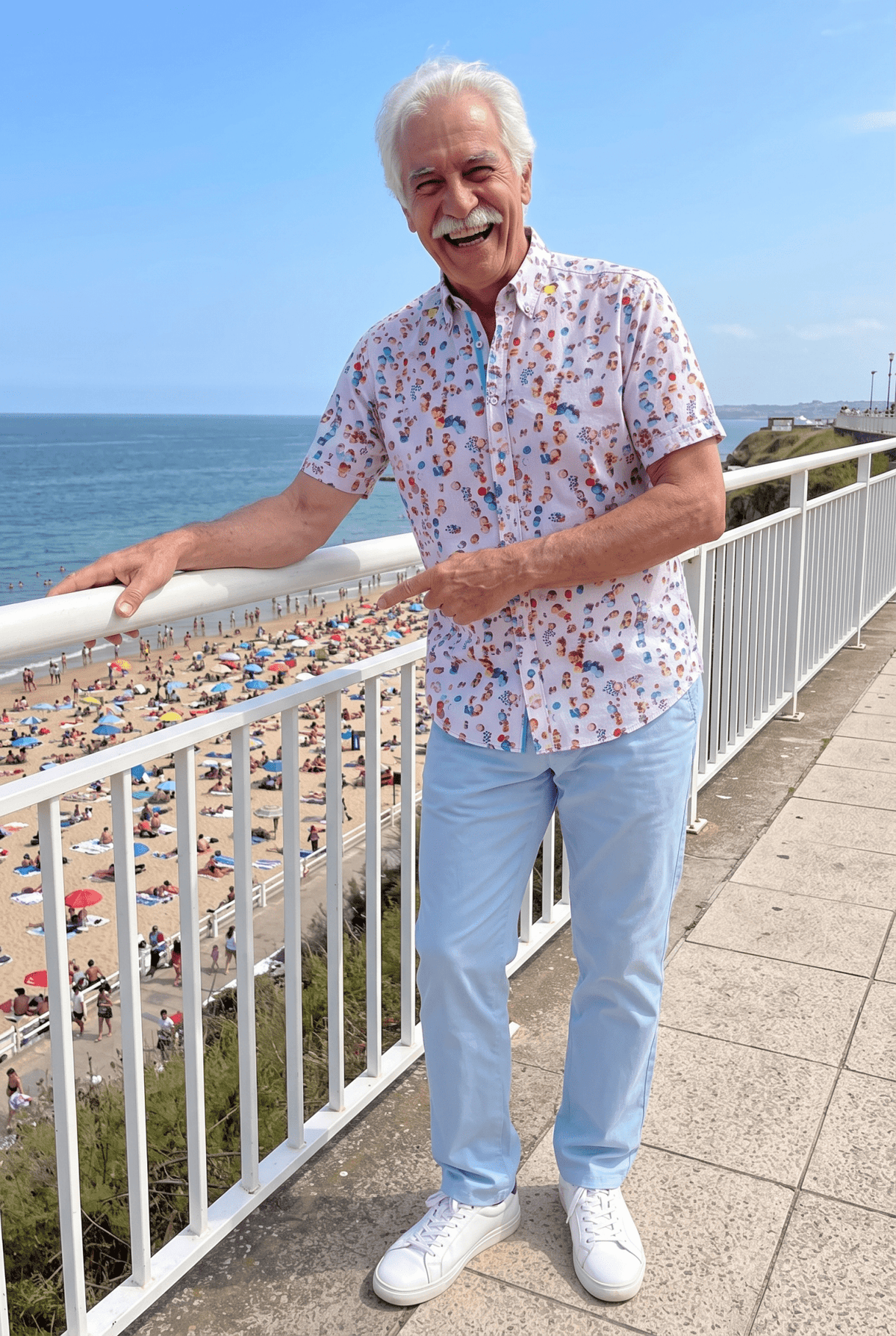 Drone Beach Printed Short Sleeve Shirt - Claudio Lugli Shirts