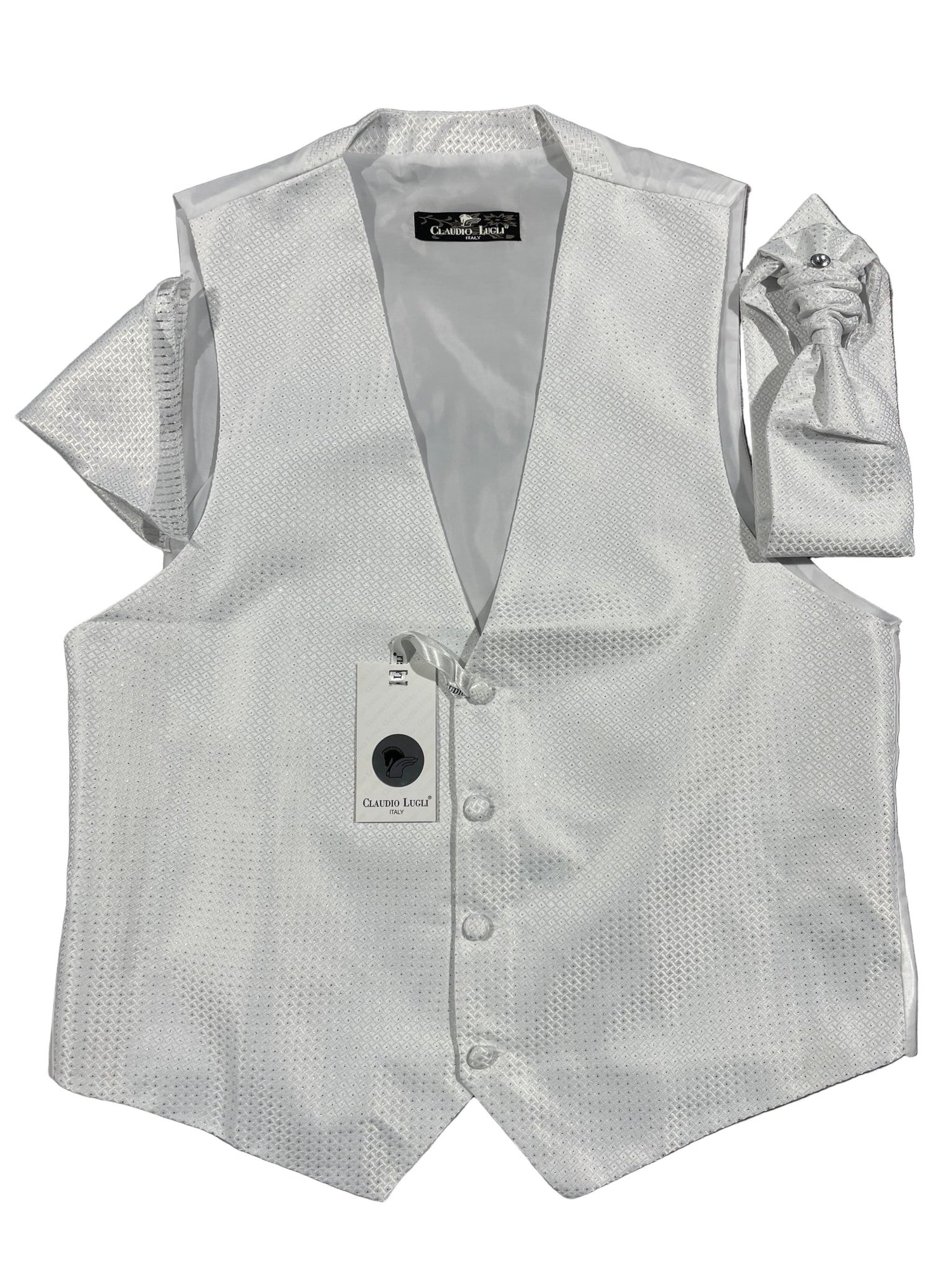 ELEGANT WAISTCOAT, CRAVAT AND HANDKERCHIEF SET - Claudio Lugli Shirts