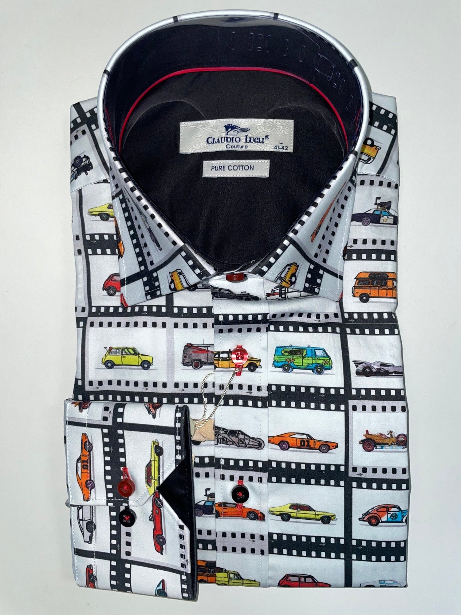 FAMOUS CARS PRINT SHIRT – Premium Men's Patterned Shirt by Claudio Lugli | Bold Design, Tailored Fit, Best Printed Shirts