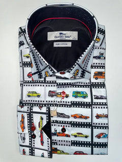 FAMOUS CARS PRINT SHIRT – Premium Men's Patterned Shirt by Claudio Lugli | Bold Design, Tailored Fit, Best Printed Shirts