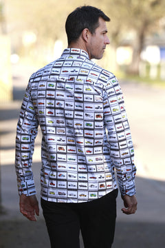 FAMOUS CARS PRINT SHIRT – Premium Men's Patterned Shirt by Claudio Lugli | Bold Design, Tailored Fit, Best Printed Shirts