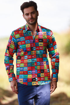 FAMOUS CARS PRINT SHIRT – Premium Men's Patterned Shirt by Claudio Lugli | Bold Design, Tailored Fit, Best Printed Shirts
