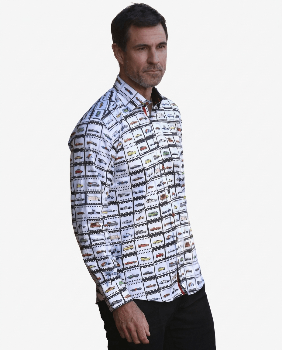 Famous Film Cars Print Shirt - Claudio Lugli Shirts