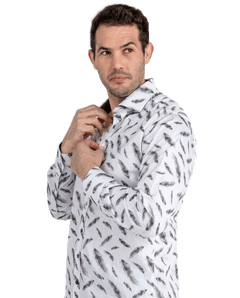 Feathers Floating Print Shirt - Claudio Lugli Shirts