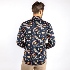 FEATHERS FLOATING PRINT SHIRT – Premium Men's Patterned Shirt by Claudio Lugli | Bold Design, Tailored Fit, Best Printed Shirts