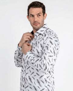 Feathers Floating Print Shirt - Claudio Lugli Shirts