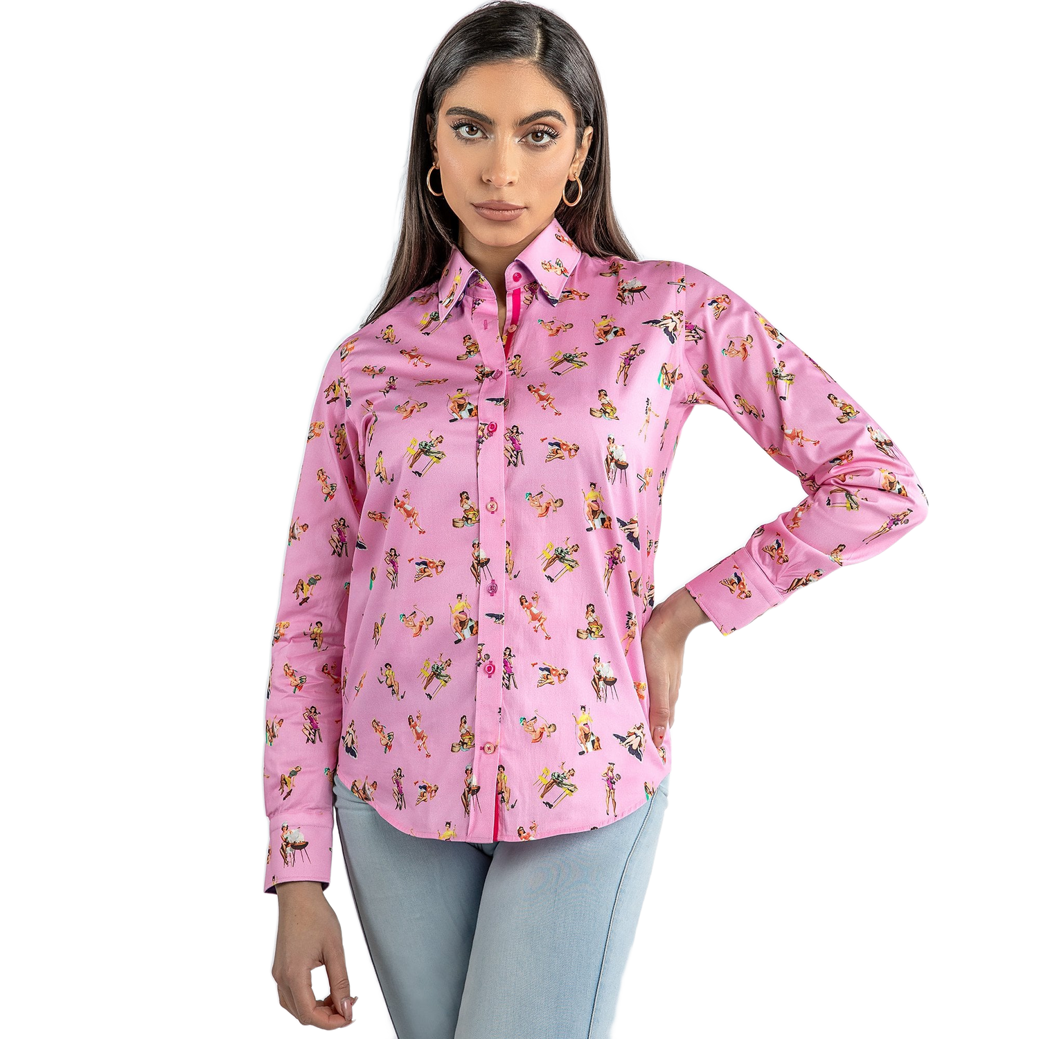 Femme Fatale Pin Up Girls Womens Print Shirt - Claudio Lugli Shirts