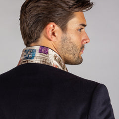 FITTED JACKET WITH PURPLE PIPING - Claudio Lugli Shirts