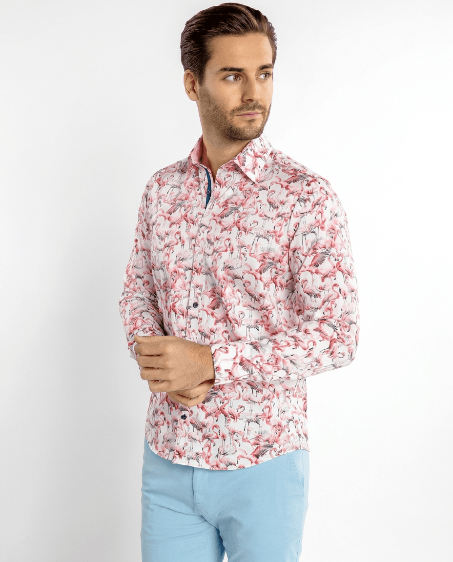 Flamboyance of Flamingos Print Shirt - Claudio Lugli Shirts