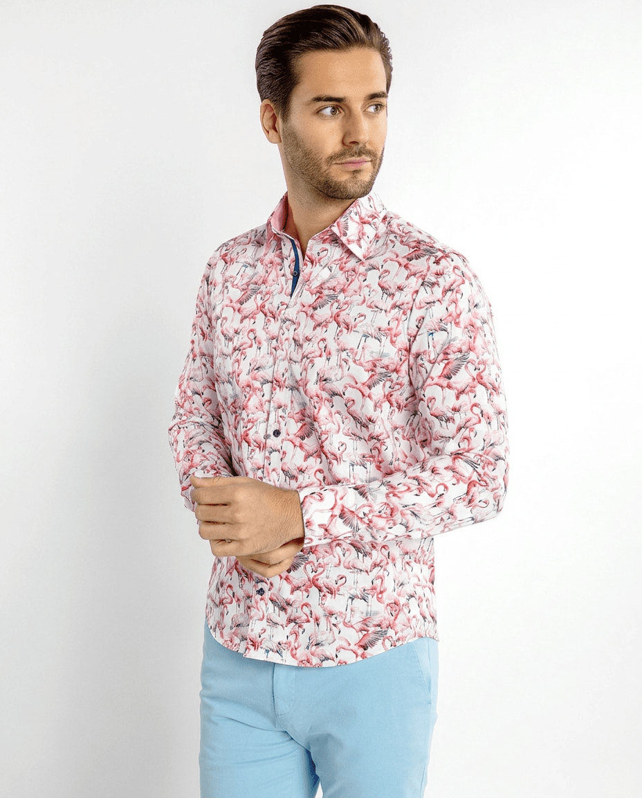 Flamboyance of Flamingos Print Shirt - Claudio Lugli Shirts