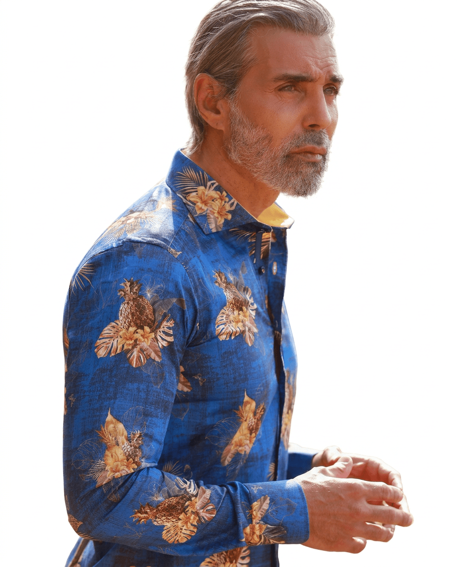 Flamingo Psycho-Tropical Jungle at Night Print Shirt - Claudio Lugli Shirts
