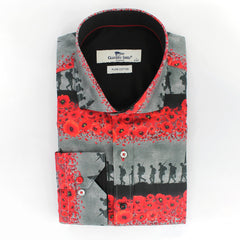 FLANDERS FIELDS COMMEMORATIVE PRINT SHIRT - Premium Men's Patterned Shirt by Claudio Lugli | Bold Design, Tailored Fit, Best Printed Shirts