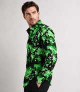 FLIGHT MAP SATIN COTTON PRINTED SHIRT - Claudio Lugli Shirts