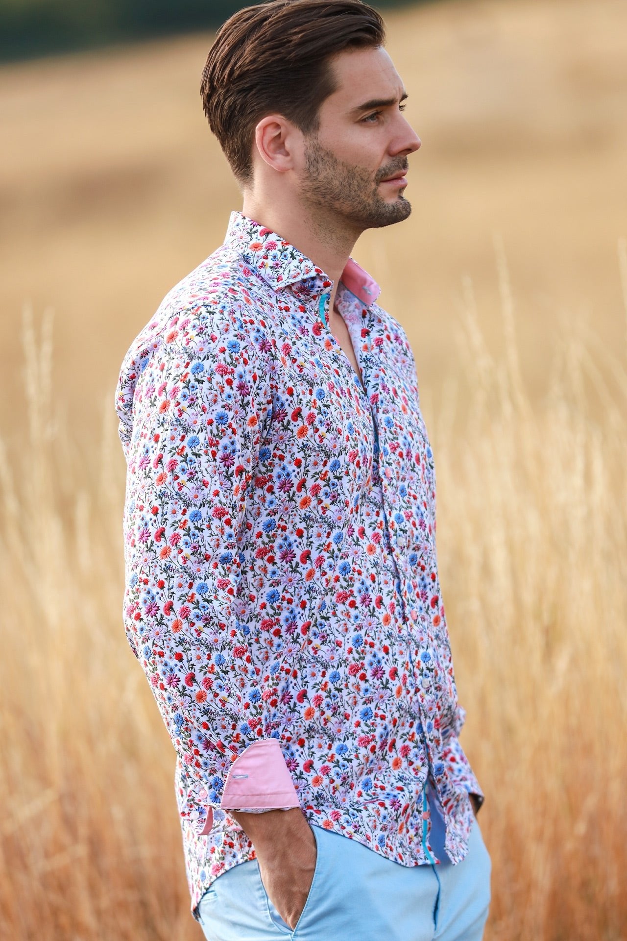 FLOWER GARDEN TENCEL PRINT SHIRT - Claudio Lugli Shirts