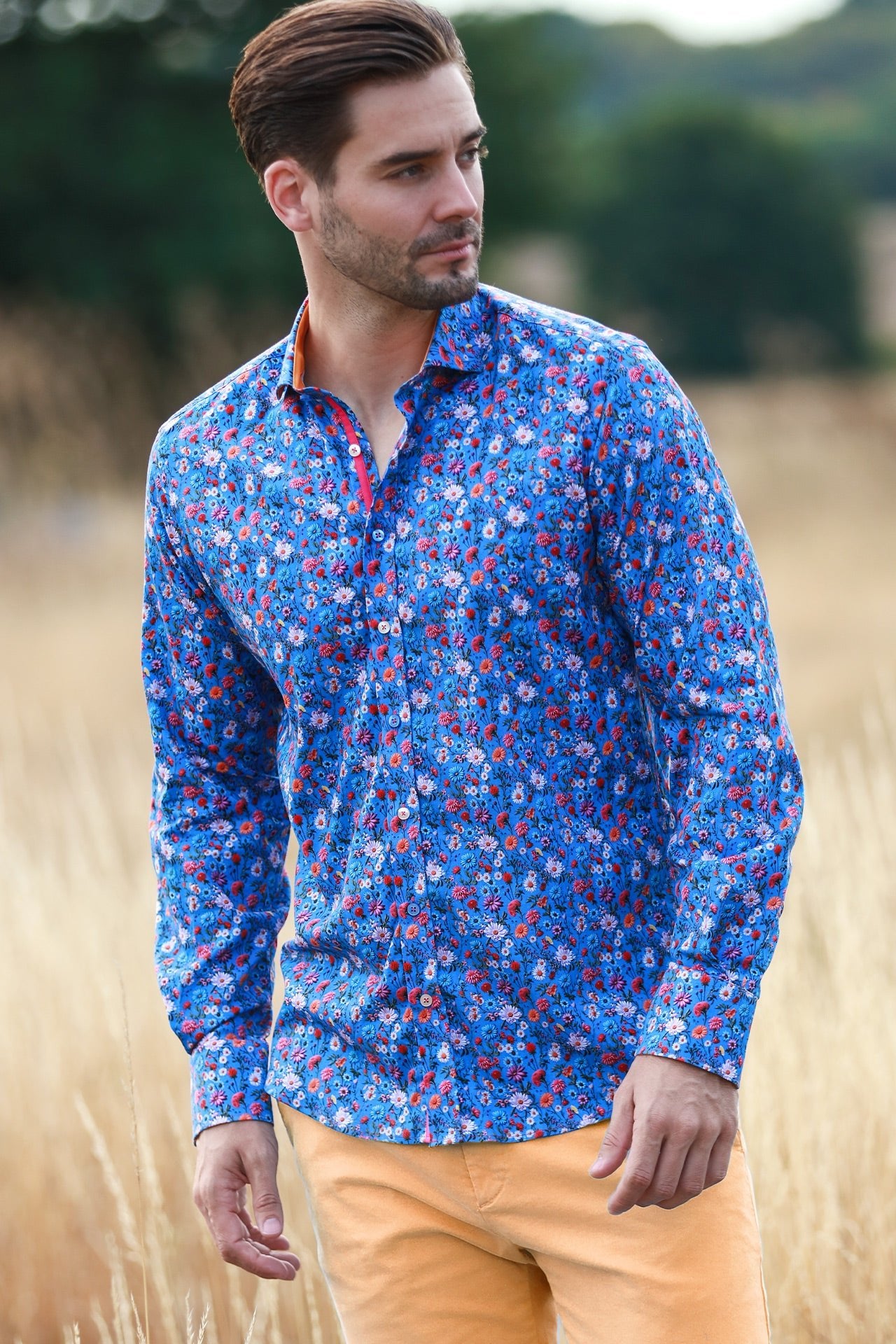 FLOWER GARDEN TENCEL PRINT SHIRT - Claudio Lugli Shirts