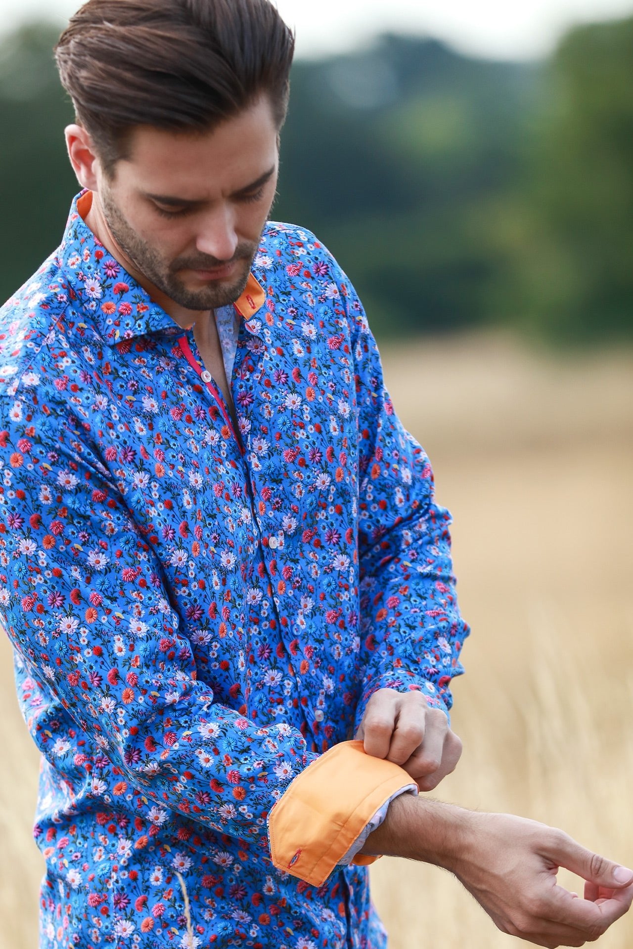 FLOWER GARDEN TENCEL PRINT SHIRT - Claudio Lugli Shirts
