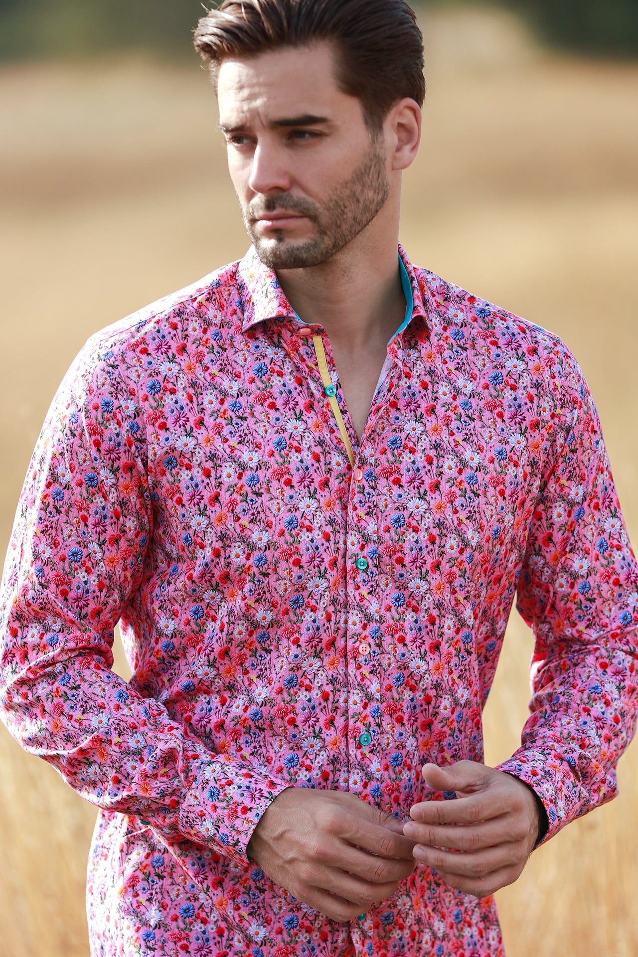 FLOWER GARDEN TENCEL PRINT SHIRT - Claudio Lugli Shirts