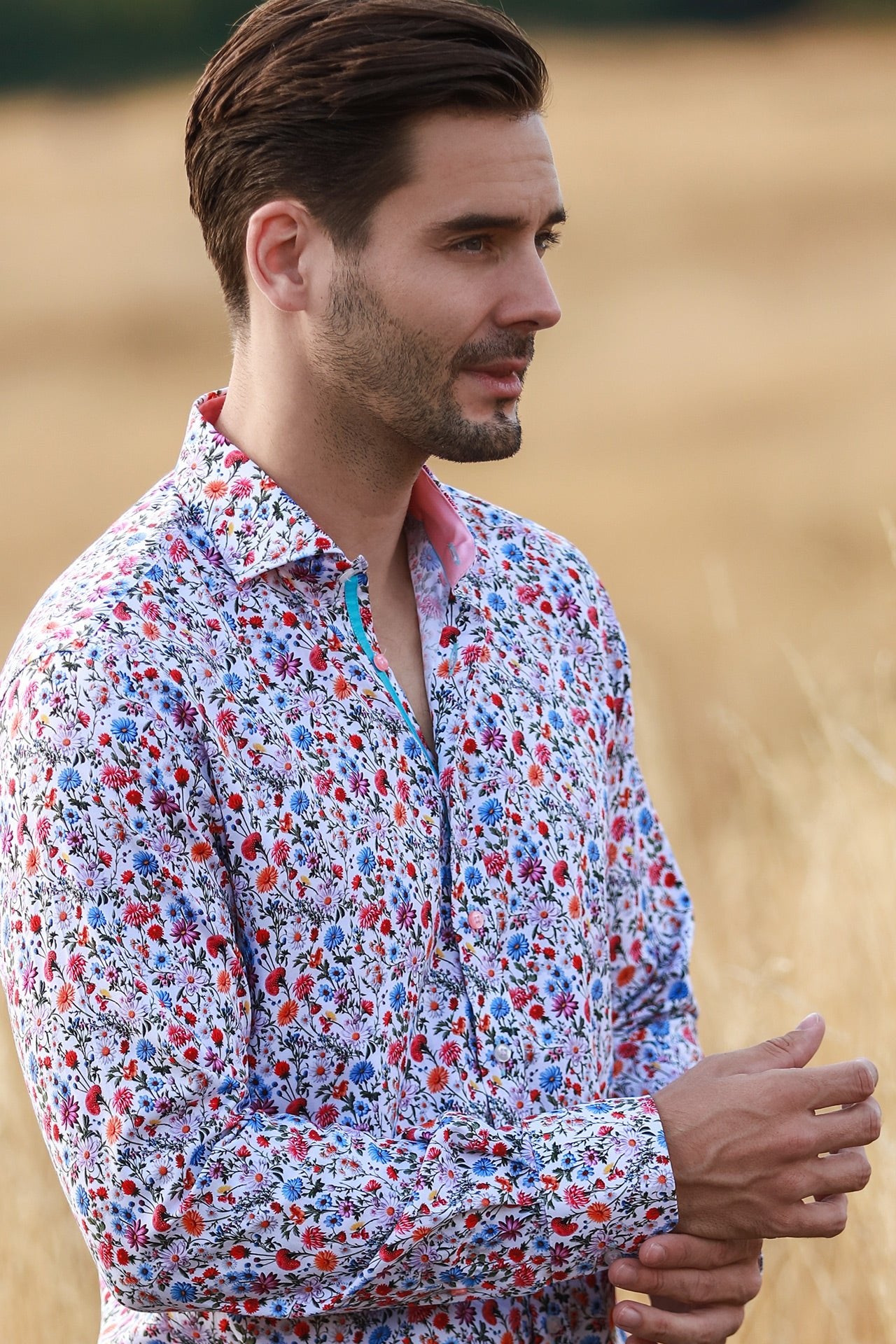 FLOWER GARDEN TENCEL PRINT SHIRT - Claudio Lugli Shirts