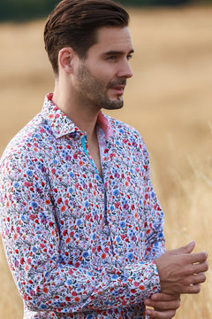 FLOWER GARDEN TENCEL PRINT SHIRT - Claudio Lugli Shirts