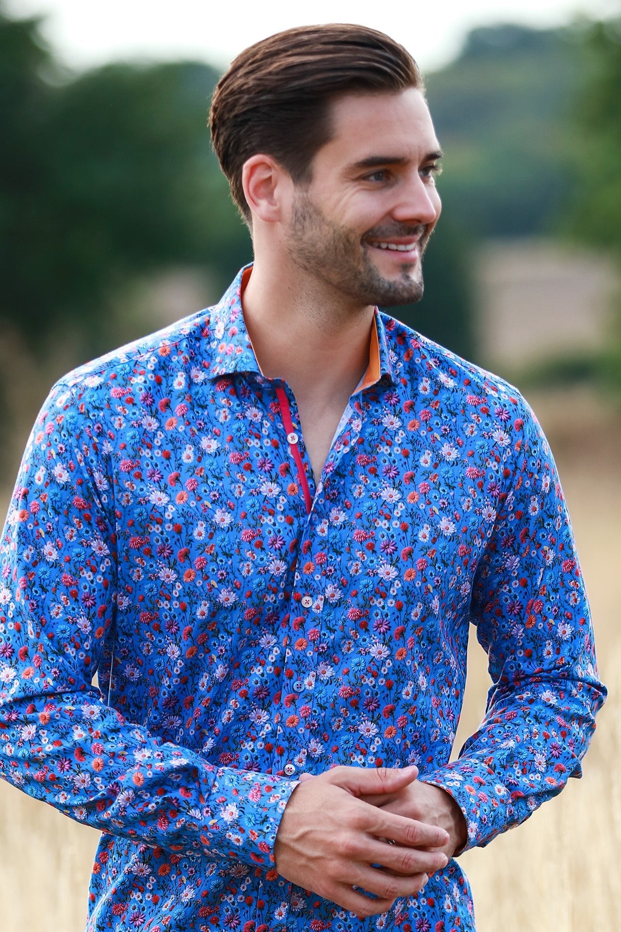 FLOWER GARDEN TENCEL PRINT SHIRT - Claudio Lugli Shirts