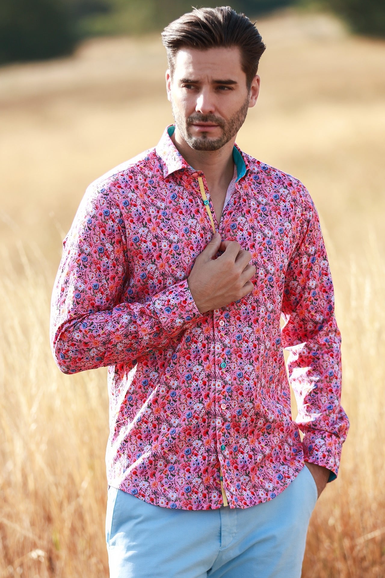 FLOWER GARDEN TENCEL PRINT SHIRT - Claudio Lugli Shirts
