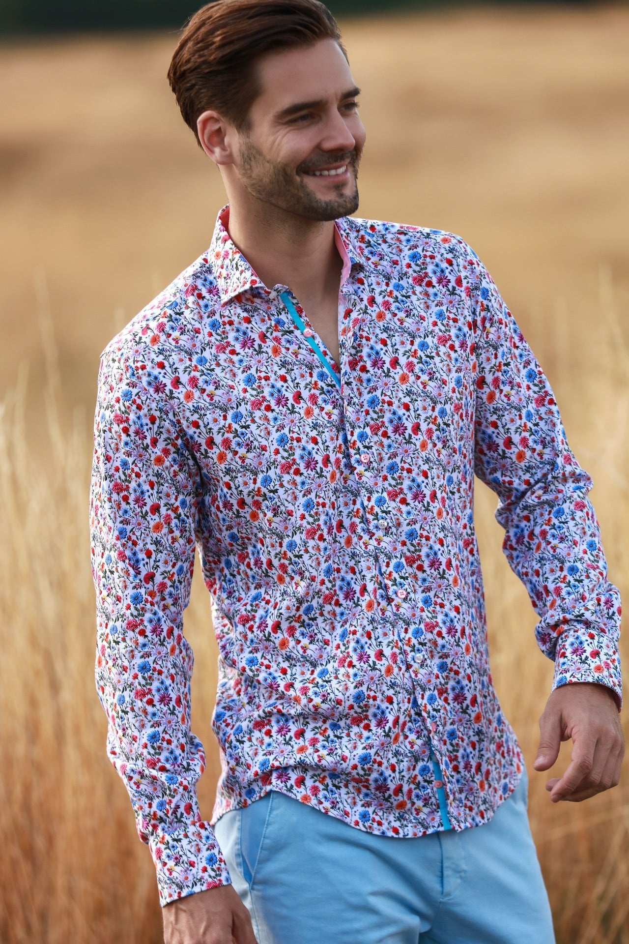 FLOWER GARDEN TENCEL PRINT SHIRT - Claudio Lugli Shirts