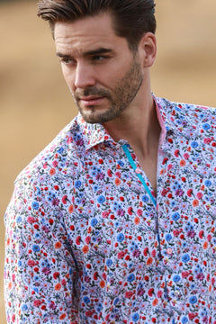 FLOWER GARDEN TENCEL PRINT SHIRT - Claudio Lugli Shirts