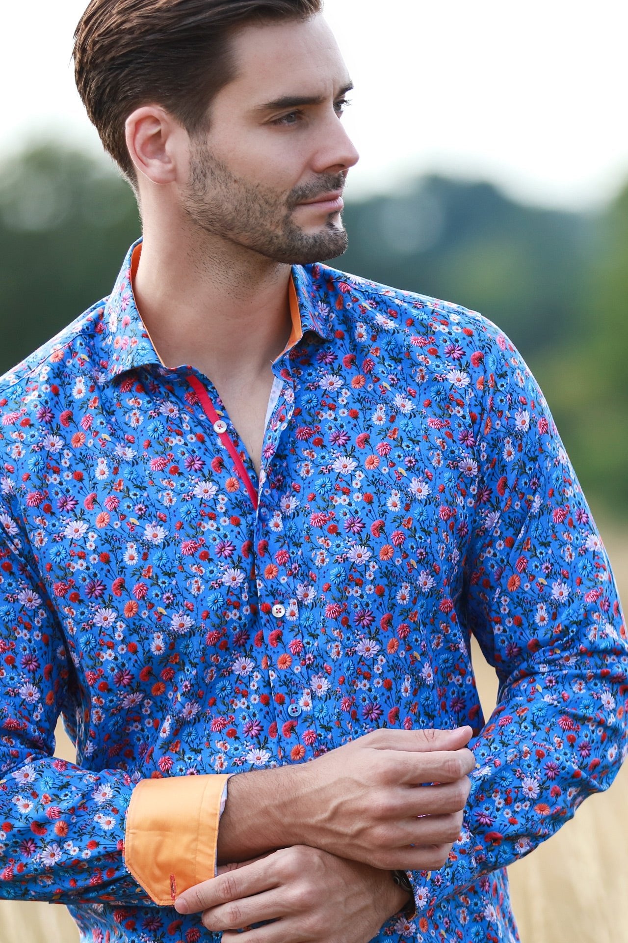 FLOWER GARDEN TENCEL PRINT SHIRT - Claudio Lugli Shirts