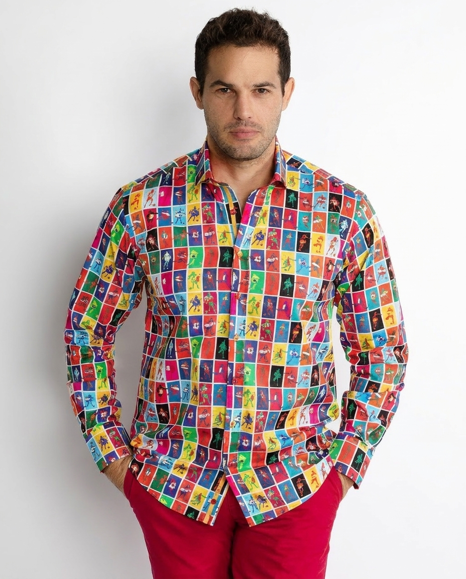 Football Flags Print Shirt - Claudio Lugli Shirts