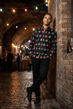 Foxes Bejeweled Print Shirt - Claudio Lugli Shirts