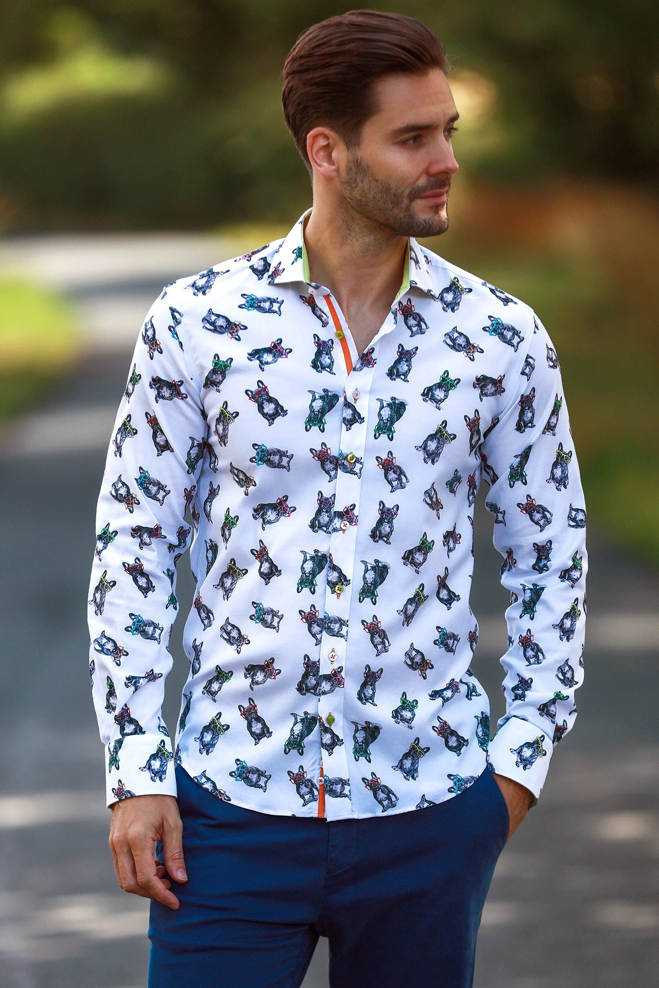 FUNNY FRENCH BULLDOG TENCEL SHIRT - Claudio Lugli Shirts