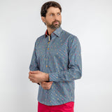 GELATO CONES ON PIN STRIPE PRINT SHIRT – Premium Men's Patterned Shirt by Claudio Lugli | Bold Design, Tailored Fit, Best Printed Shirts