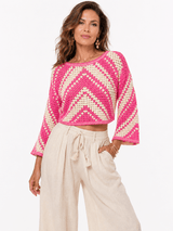 GEOMETRIC STRIPE ACRYLIC KNIT WOMEN'S JUMPER - Claudio Lugli Shirts