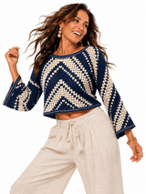 GEOMETRIC STRIPE ACRYLIC KNIT WOMEN'S JUMPER - Claudio Lugli Shirts