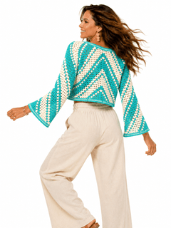 GEOMETRIC STRIPE ACRYLIC KNIT WOMEN'S JUMPER - Claudio Lugli Shirts
