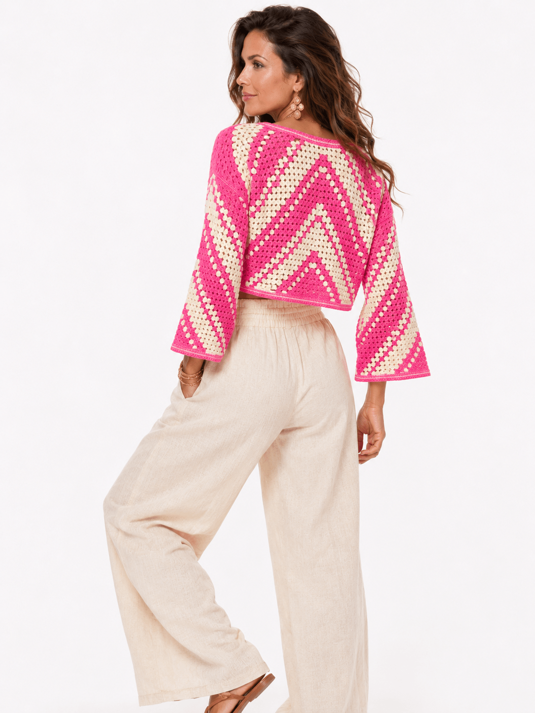 GEOMETRIC STRIPE ACRYLIC KNIT WOMEN'S JUMPER - Claudio Lugli Shirts