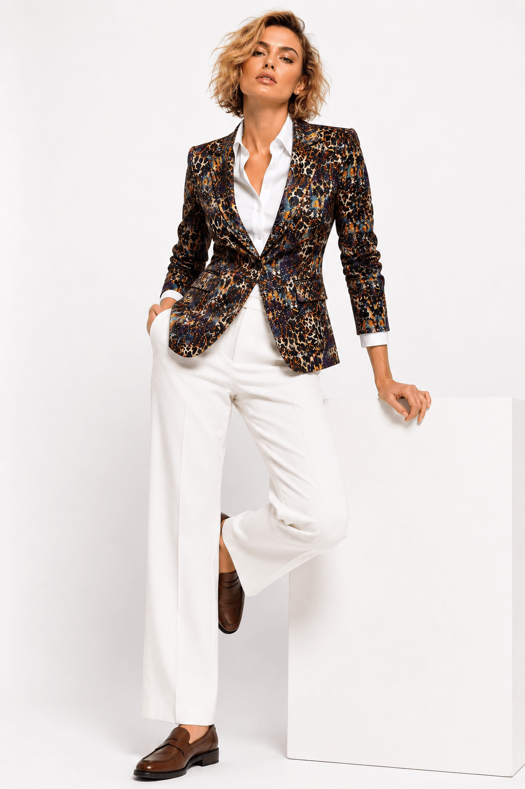 Gilded Instinct Leopard Print Blazer - Claudio Lugli Shirts
